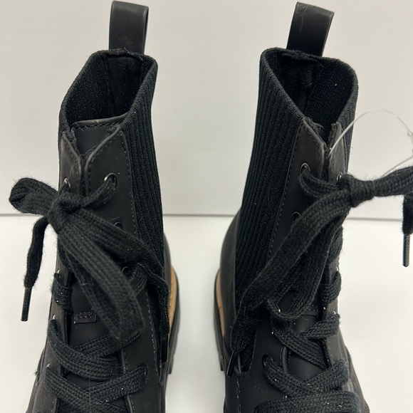 Tom's NEW Ionie Lace-Up Lug Sole Combat Boots Booties Zipper Black Size 12 - Picture 7 of 12